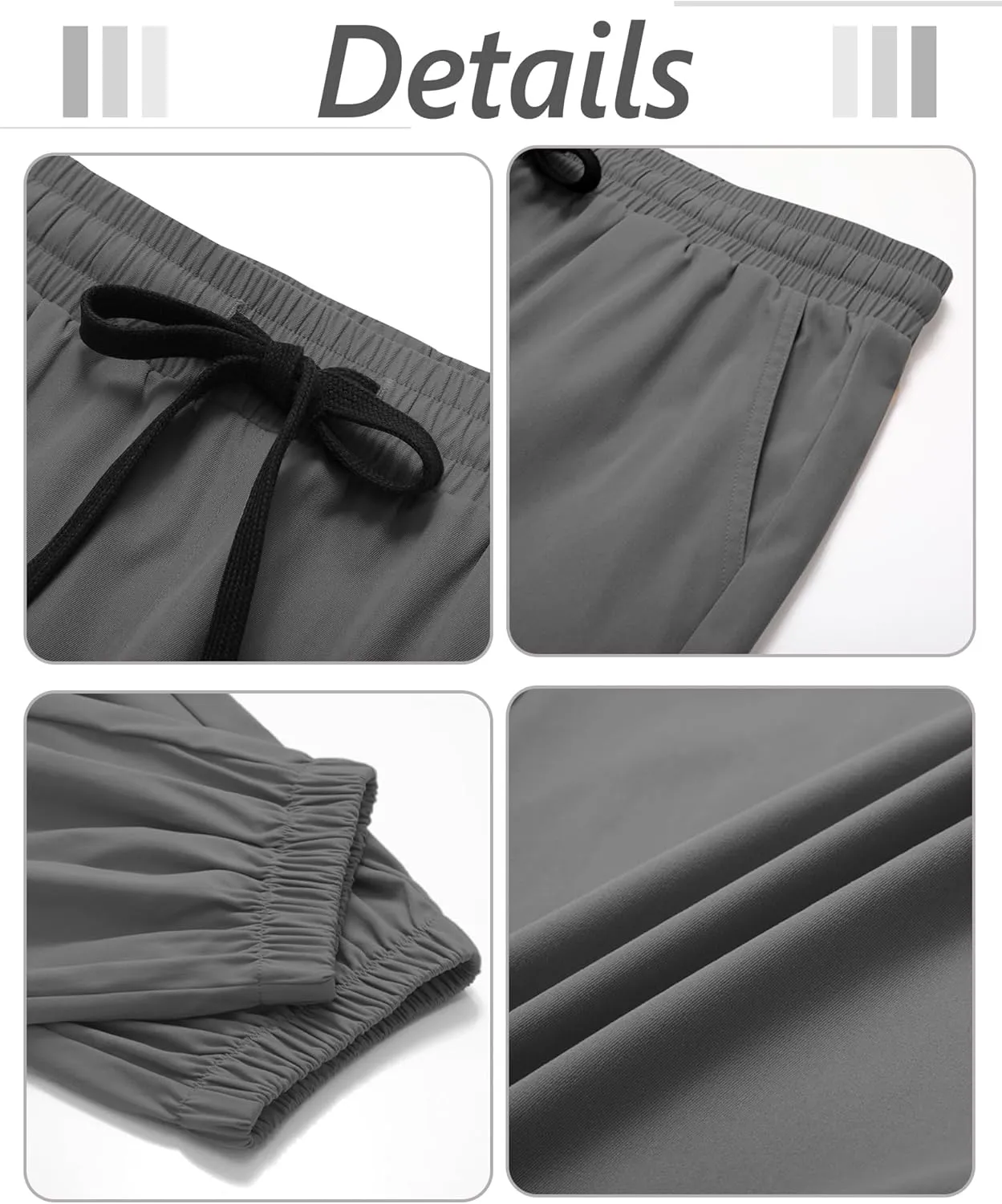 3 Pack Men's Casual Jogger Pants, Cotton Drawstring Sweatpants with Pockets Hiking Outdoor Athletic Joggers