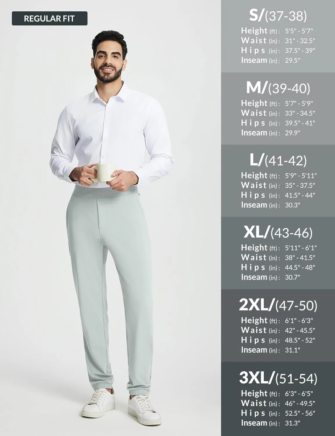 baleaf 30'' Men's Golf Joggers Pants Stretch Lightweight Workout Running Travel Track Sweatpants Quick Dry Zip Pockets