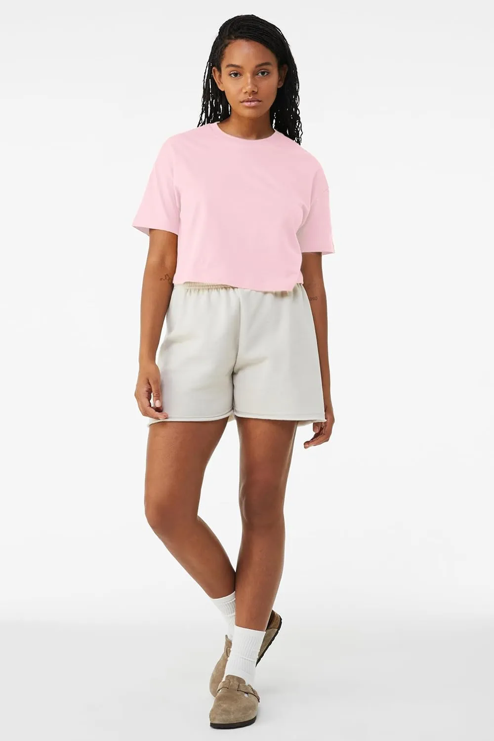 Emmalise Women's Loose Fit Crop Top Tee Short Sleeves T-Shirt