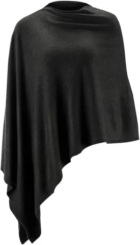 Fomolom Women Ponchos Sweater Versatile Lightweight Solid Knitted Shawl Wrap Scarf Cape Accessories for Womens