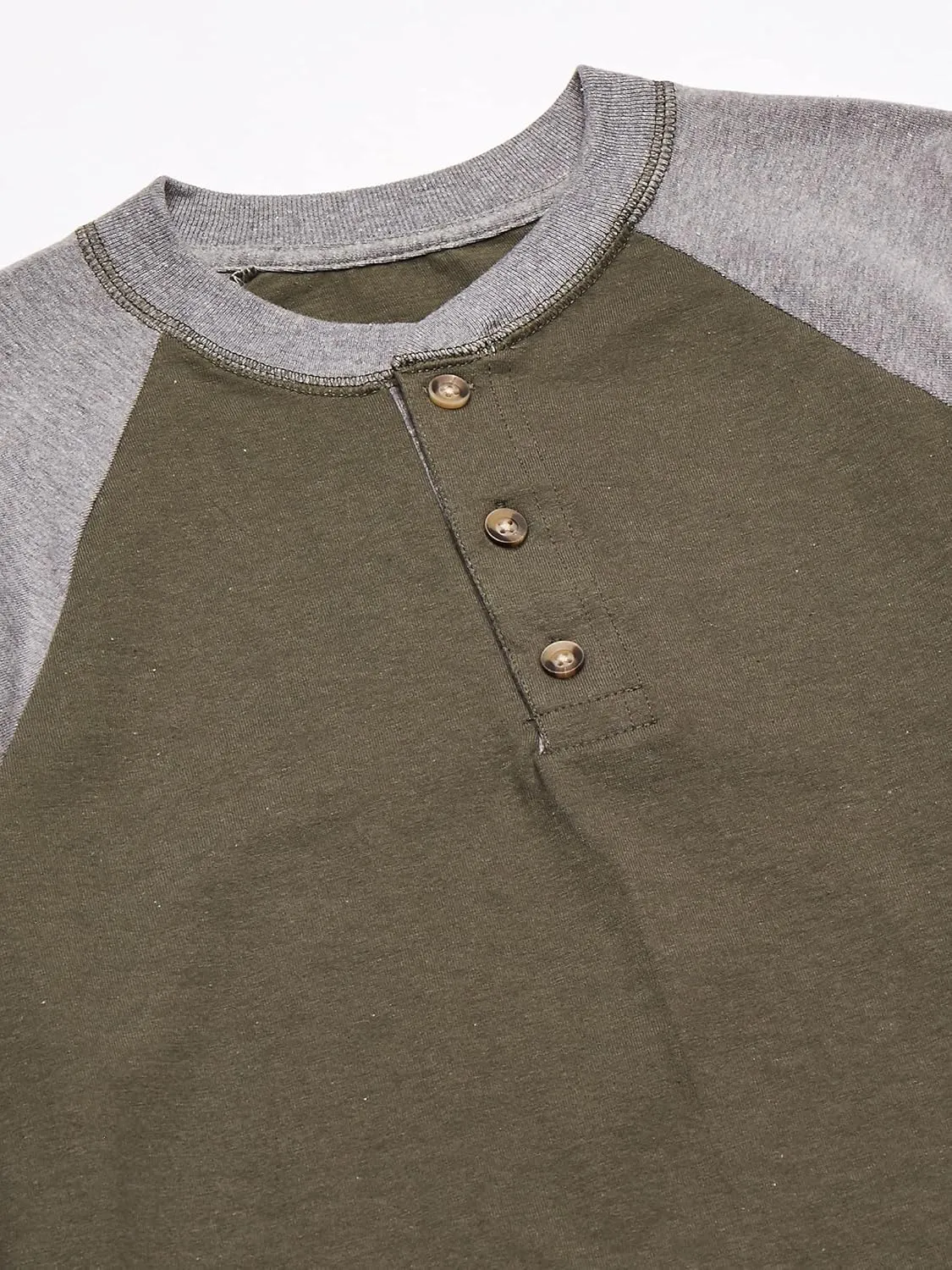 Hanes T Beefyt Henley, Men's Cotton Long Sleeve Shirts