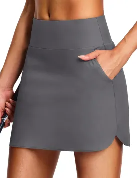 High Waisted Tennis Golf Athletic Skirts for Women Tummy Control Pickleball Skort with Shorts Pockets Anti Slip
