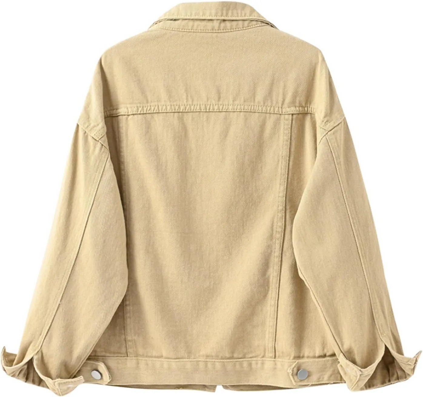 Jean Jacket Women Casual Long Sleeve Button Down Lapel Cropped Denim Top Lightweight Candy Color Plus Size Blazer