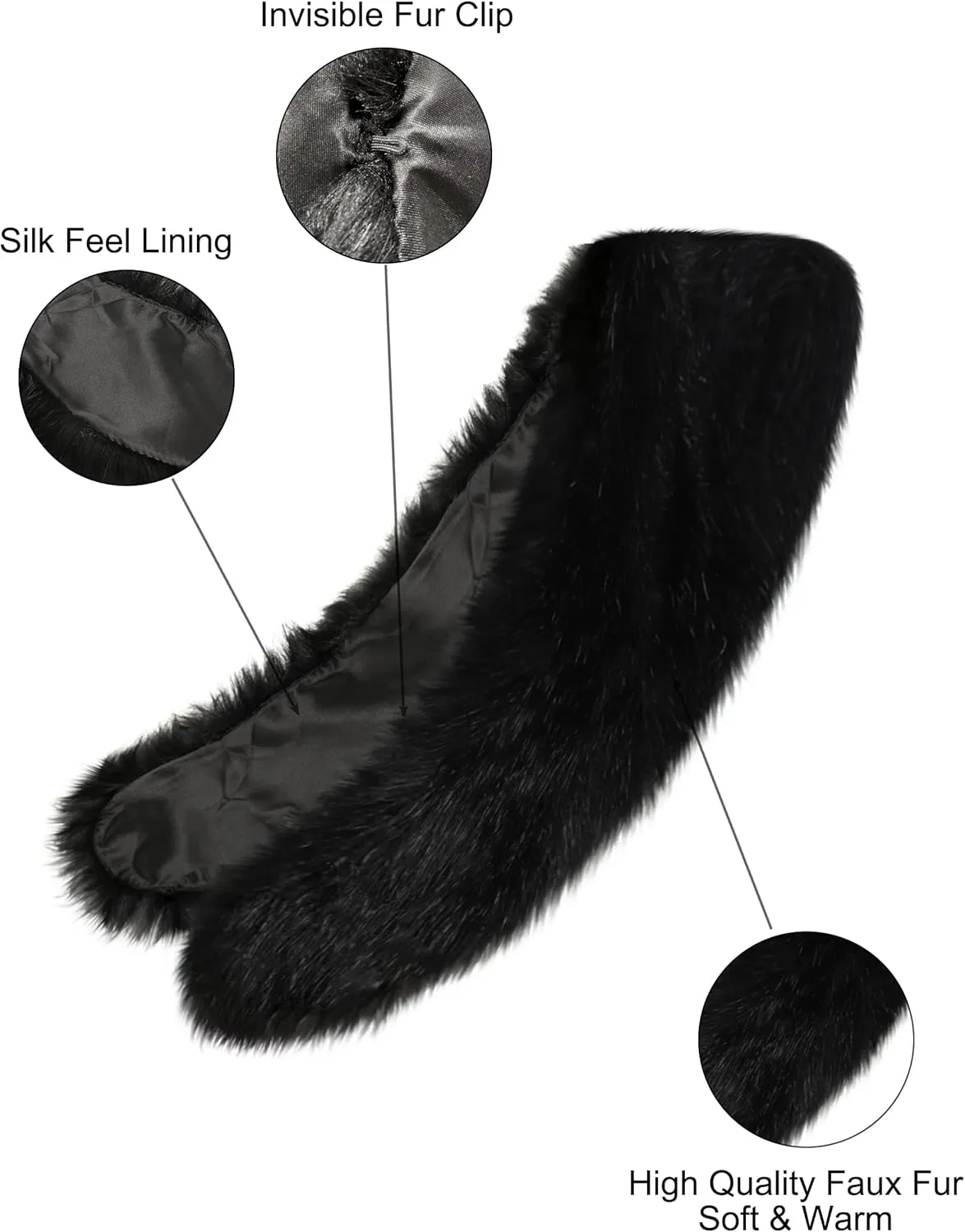 LA CARRIE Women's Faux Fur Collar Scarf Wrap Cold Winter Warmer