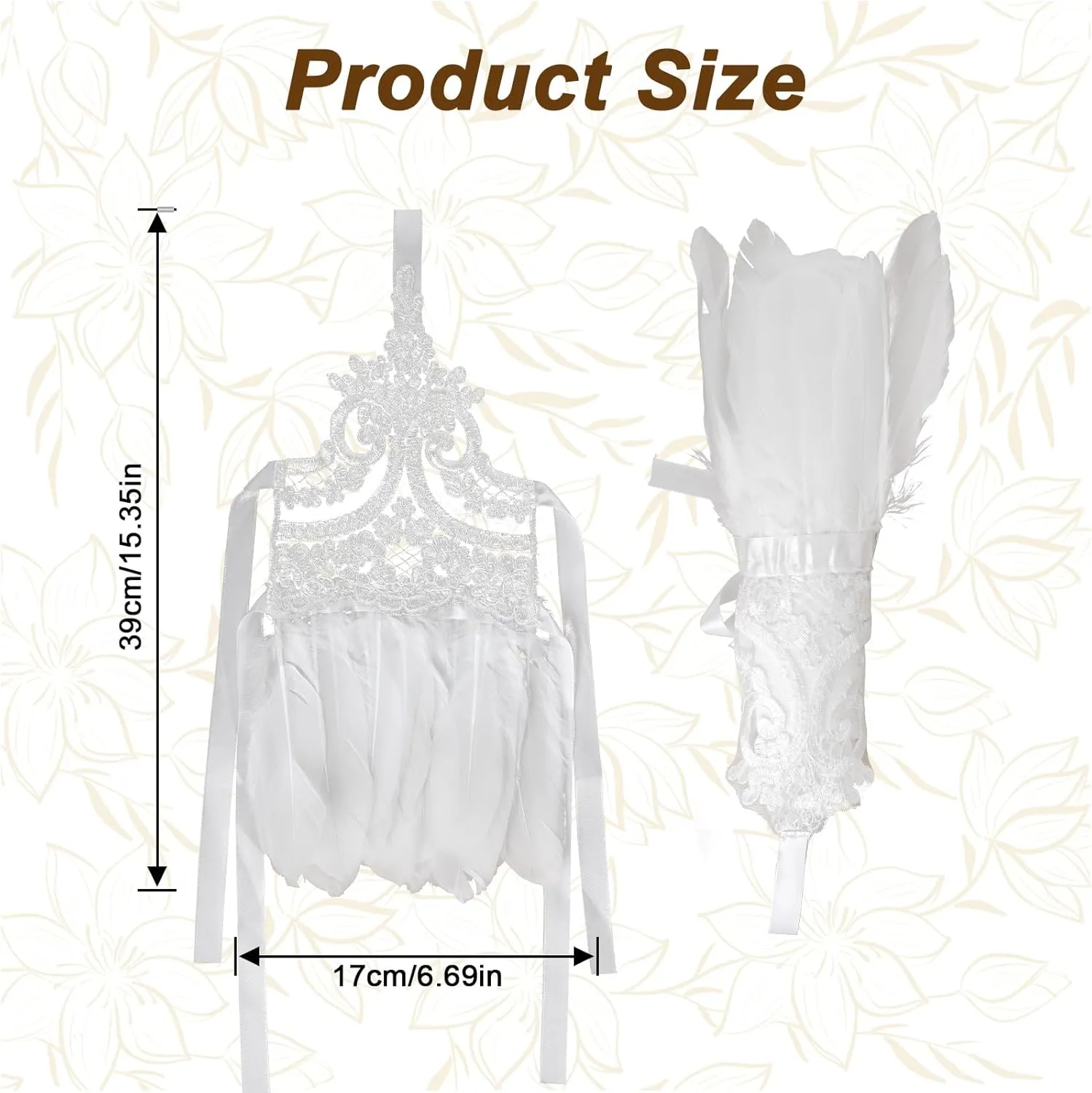 Long Lace Masquerade Gloves with Feather Cuffs - Party Gloves for Women