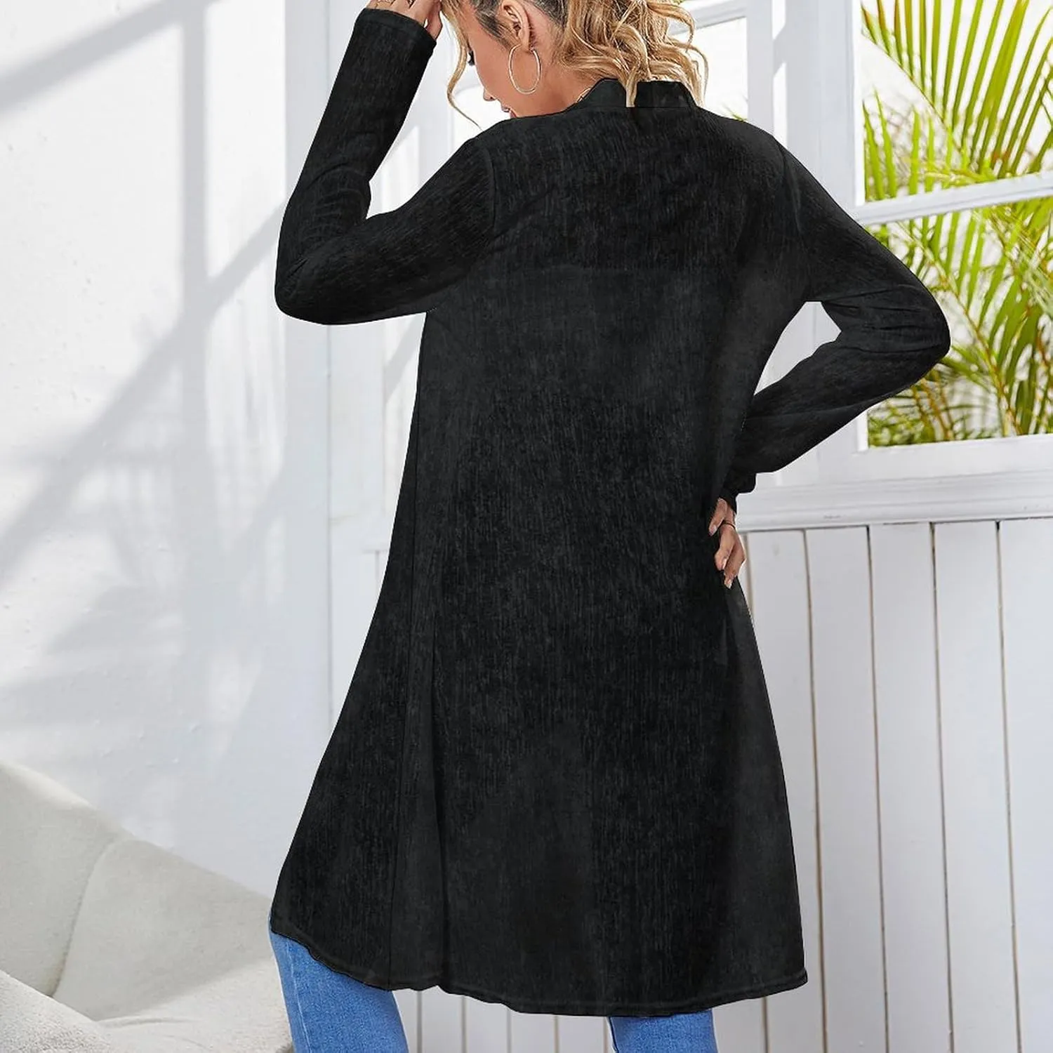 MARSVOVO Womens Chinese Loong Cardigan Coat Vintage Ink Painting Graphic Casual Long Sleeve Chiffon Outfits for Women