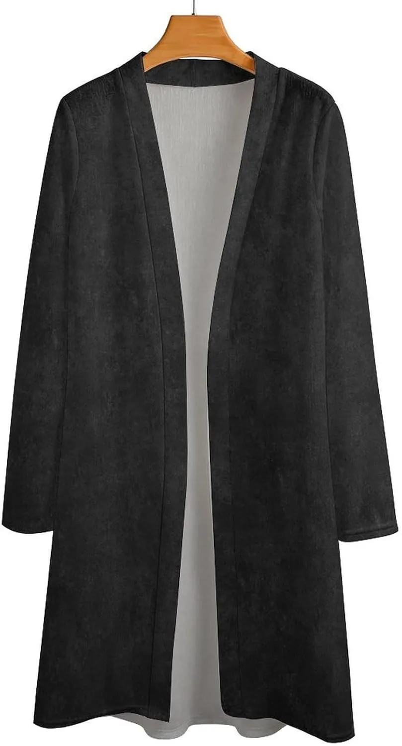 MARSVOVO Womens Chinese Loong Cardigan Coat Vintage Ink Painting Graphic Casual Long Sleeve Chiffon Outfits for Women