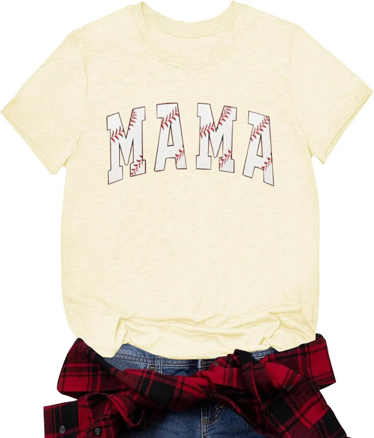 Mom Shirts for Women Mama Letter Print T-Shirt Mama Shirt Life Tops