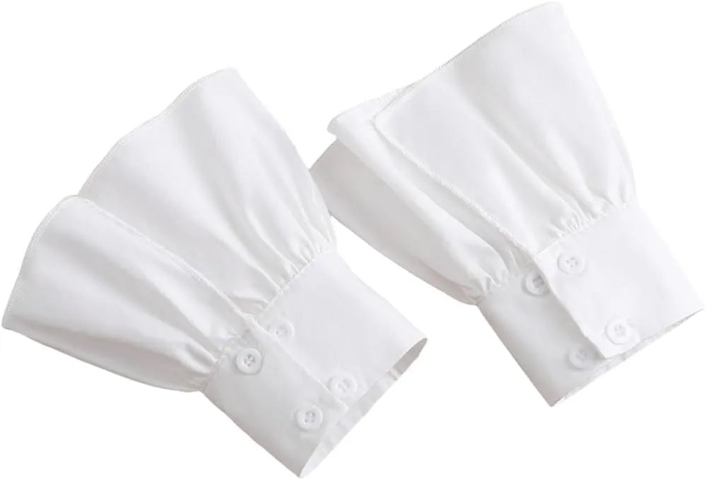 Mrotrida Women's Fake Sleeve Cuffs Fashion Pleated Oversleeve Detachable Shirt Sleeve Cuffs Gloves