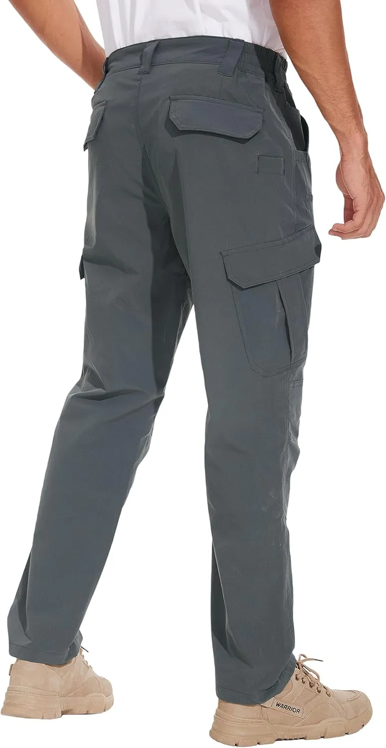 NATUVENIX Tactical Pants for Men, Water Resistant Hiking Cargo Pants Lightweight Outdoor Work Pants for Men Ripstop
