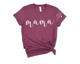Personalized Mama Shirt with Kids Name, Mom Shirts, Daughter Boy Mom Shirts, Mothers Day Tshirt For Mom, Momma Clothes, Custom Birthday Gifts for Mom, Cute Mommy Graphic Tees for Women
