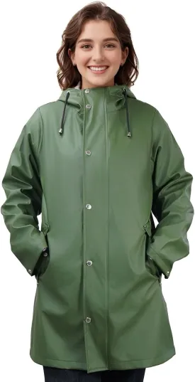 Rain Jackets for Women, Rain Coats Long Hooded Outdoor Waterproof Windbreaker Women's Trench Coat