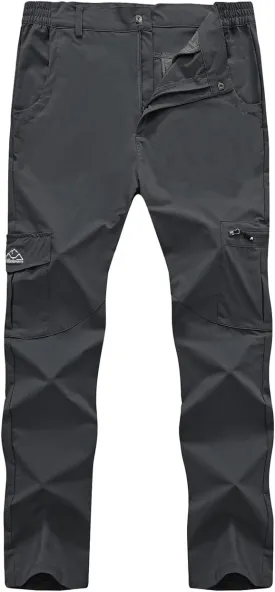 Rdruko Men's Hiking Pants Lightweight Quick Dry Water Resistant Outdoor Travel Work Fishing Pants 6 Pockets