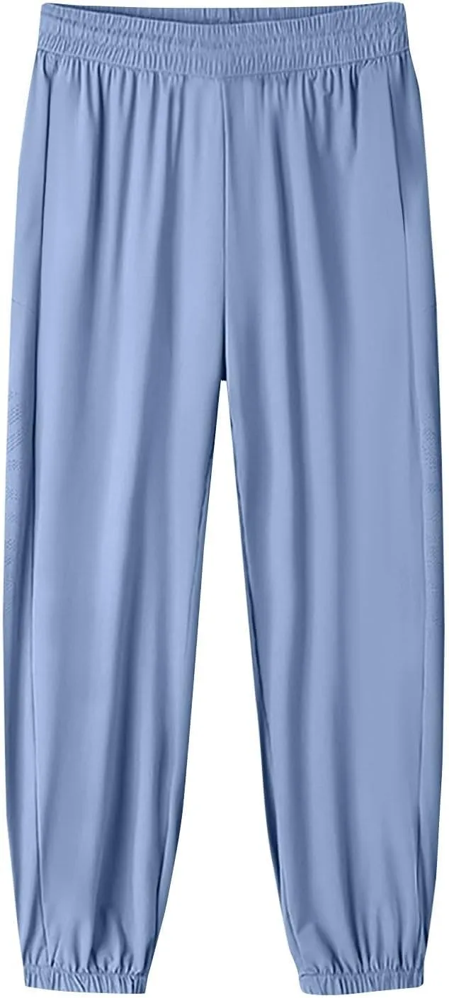 Stretch Active Pants for Women Breathable Drawstring Waist Joggers with Pockets Plus Size Lightweight Hiking Pants