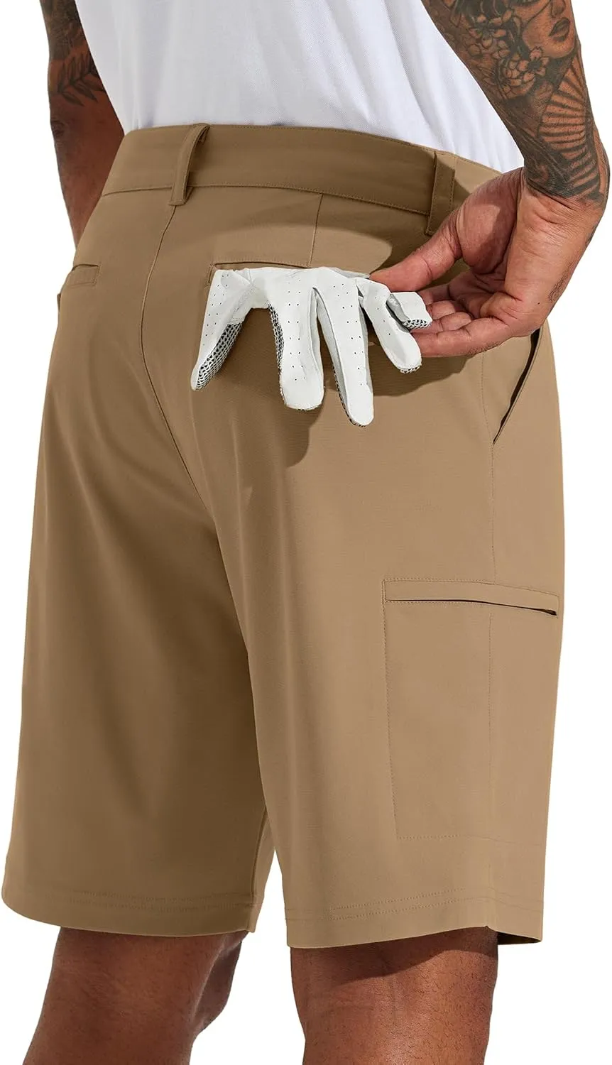 Willit Men's Golf Shorts 10" Stretch Quick Dry Hiking Cargo Shorts for Dress Casual Work with Pockets