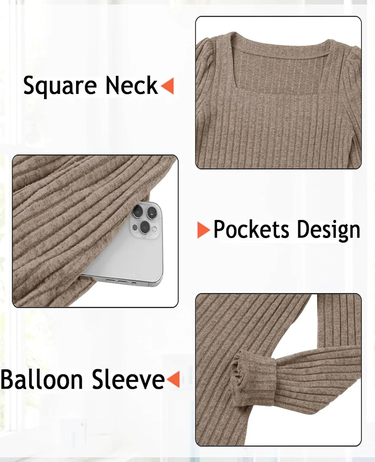 Womens Nursing Fall Dresses Square Neck Long Sleeve Winter Knit Sweater Dress 2024 with Pockets