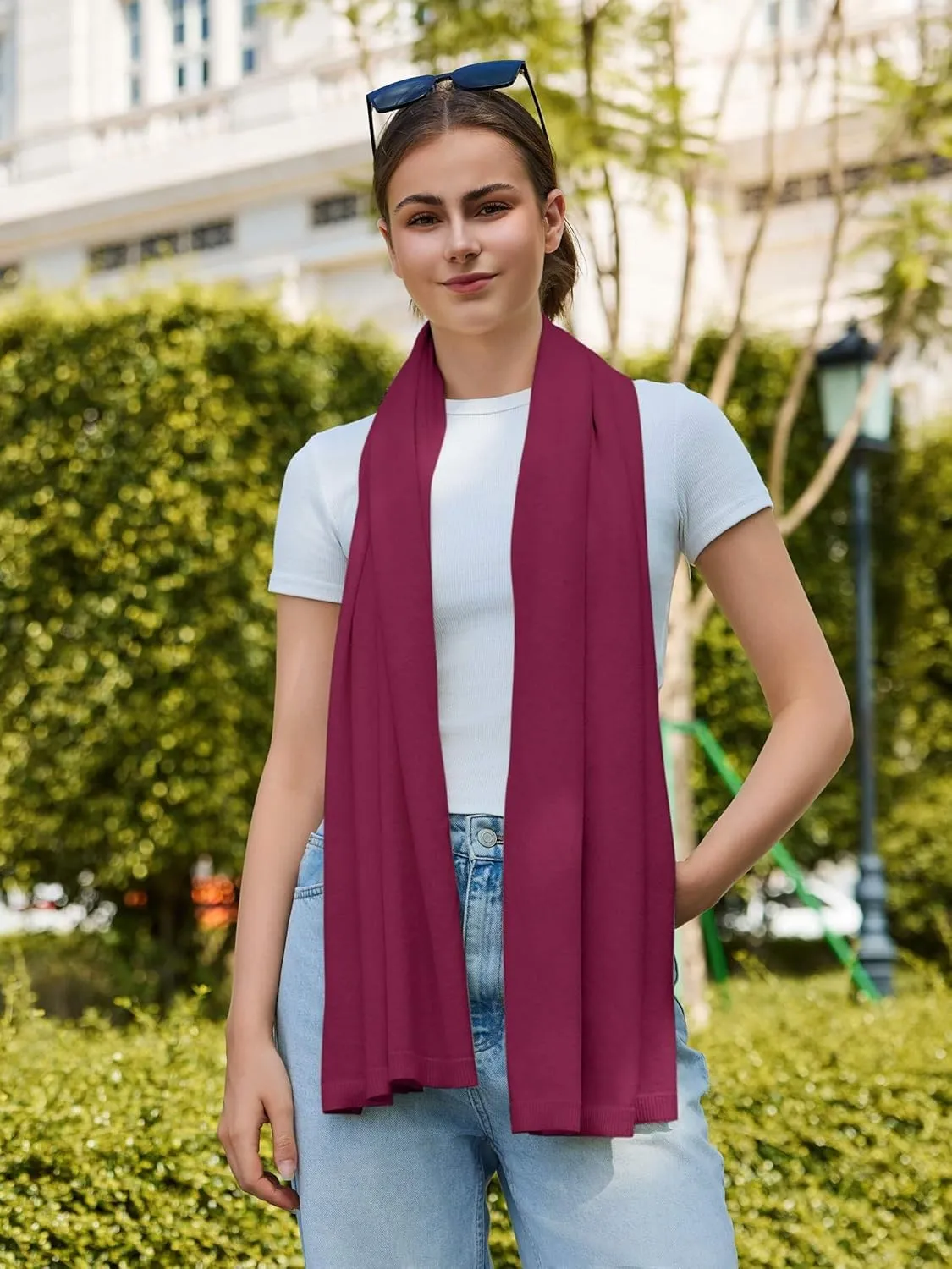 Women'S Shawl Wraps Poncho Sweater Lightweight Knit Scarf With Buttons Versatile Cape Cardigan Spring Summer Fall