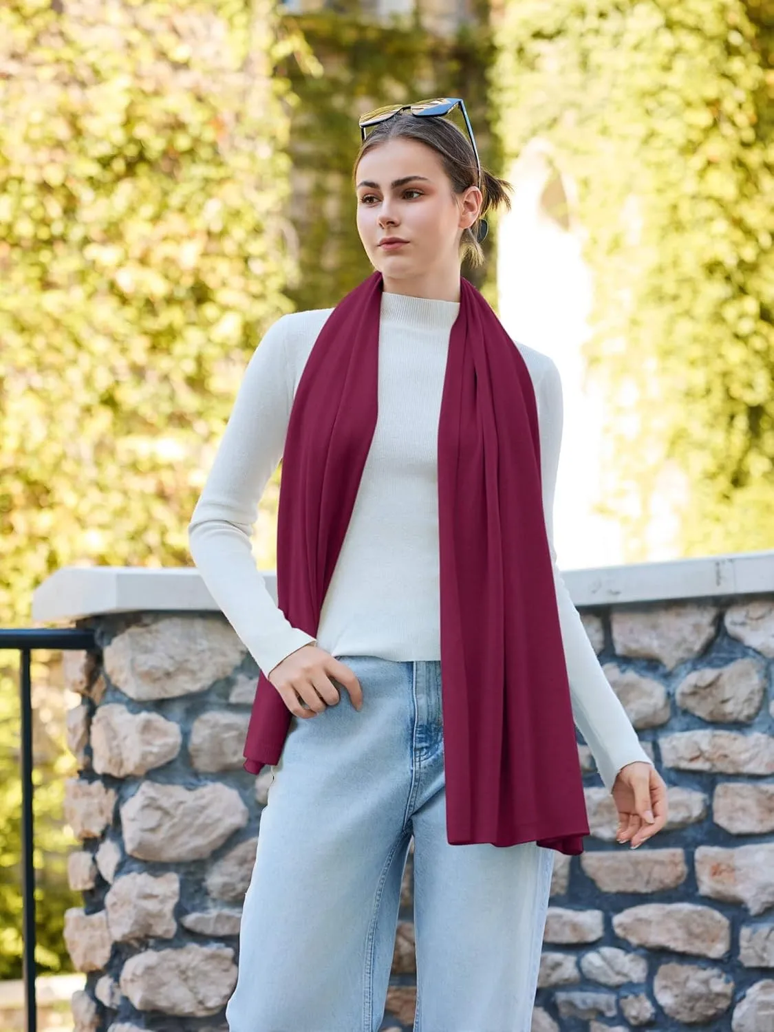 Women'S Shawl Wraps Poncho Sweater Lightweight Knit Scarf With Buttons Versatile Cape Cardigan Spring Summer Fall